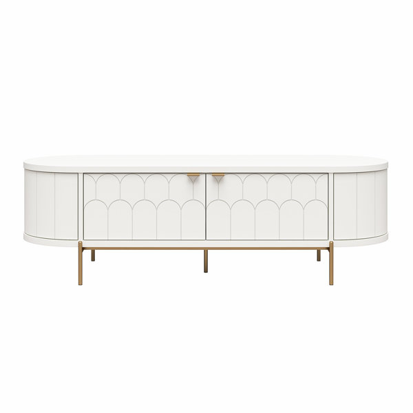 CosmoLiving by Cosmopolitan Anastasia Modern Scalloped Oval TV Stand